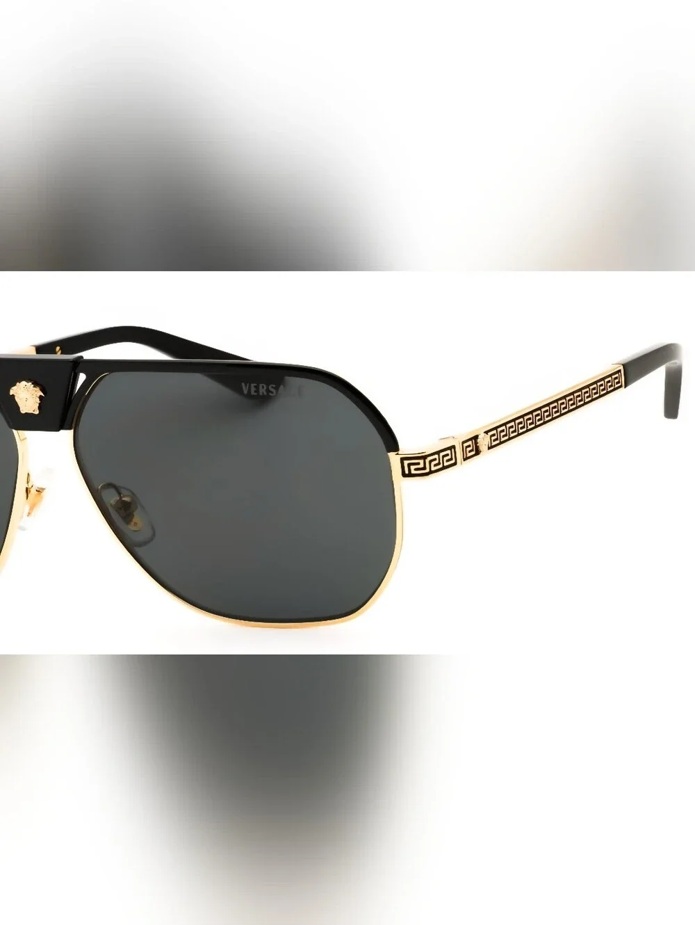 Versace 0VE2294, Black / Dark Grey, Aviator, Men's Sunglasses,    Size61X12X145